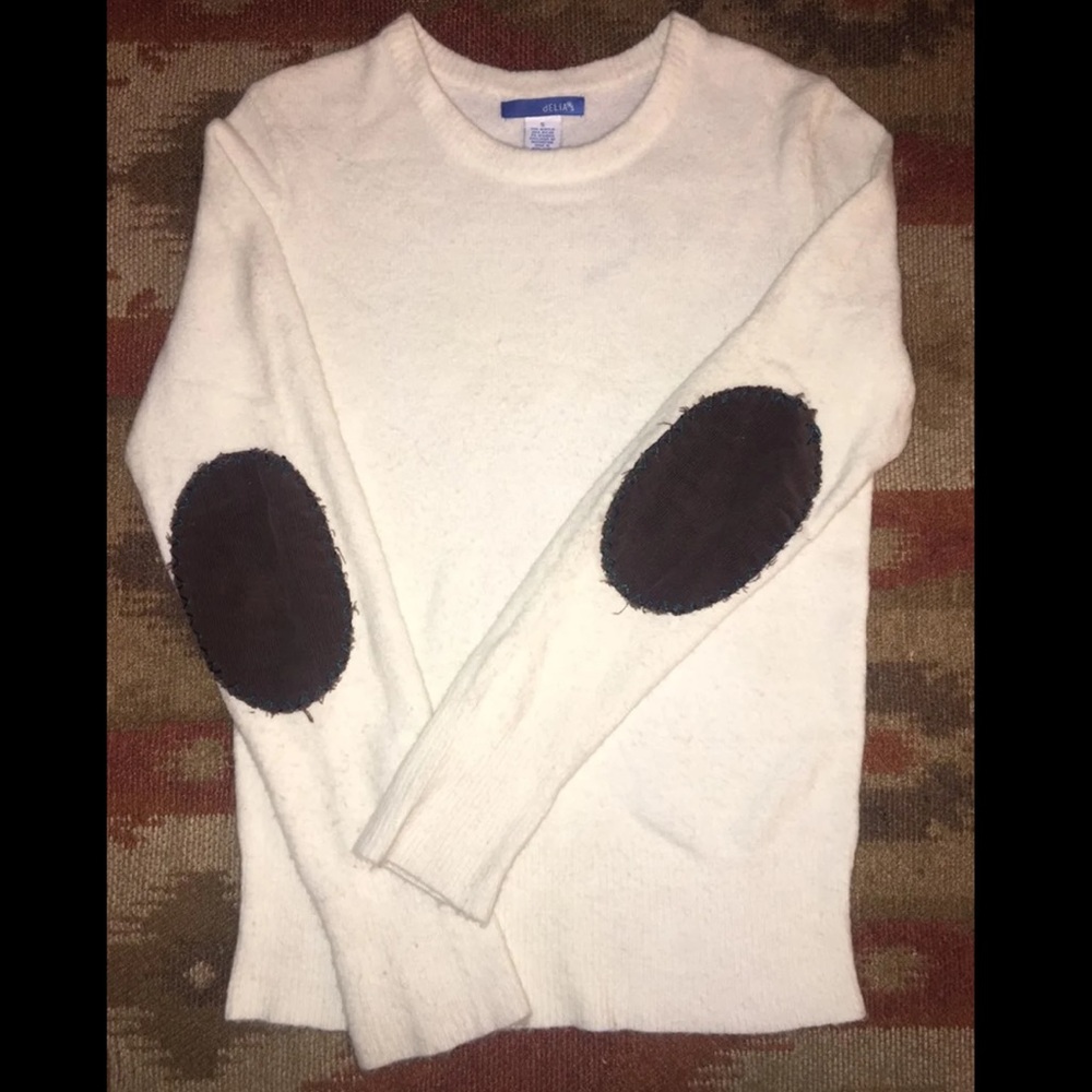 VINTAGE dELia*S BOHO ELBOW PATCH SWEATER
